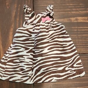 Zebra Print Dress with Pink Bow